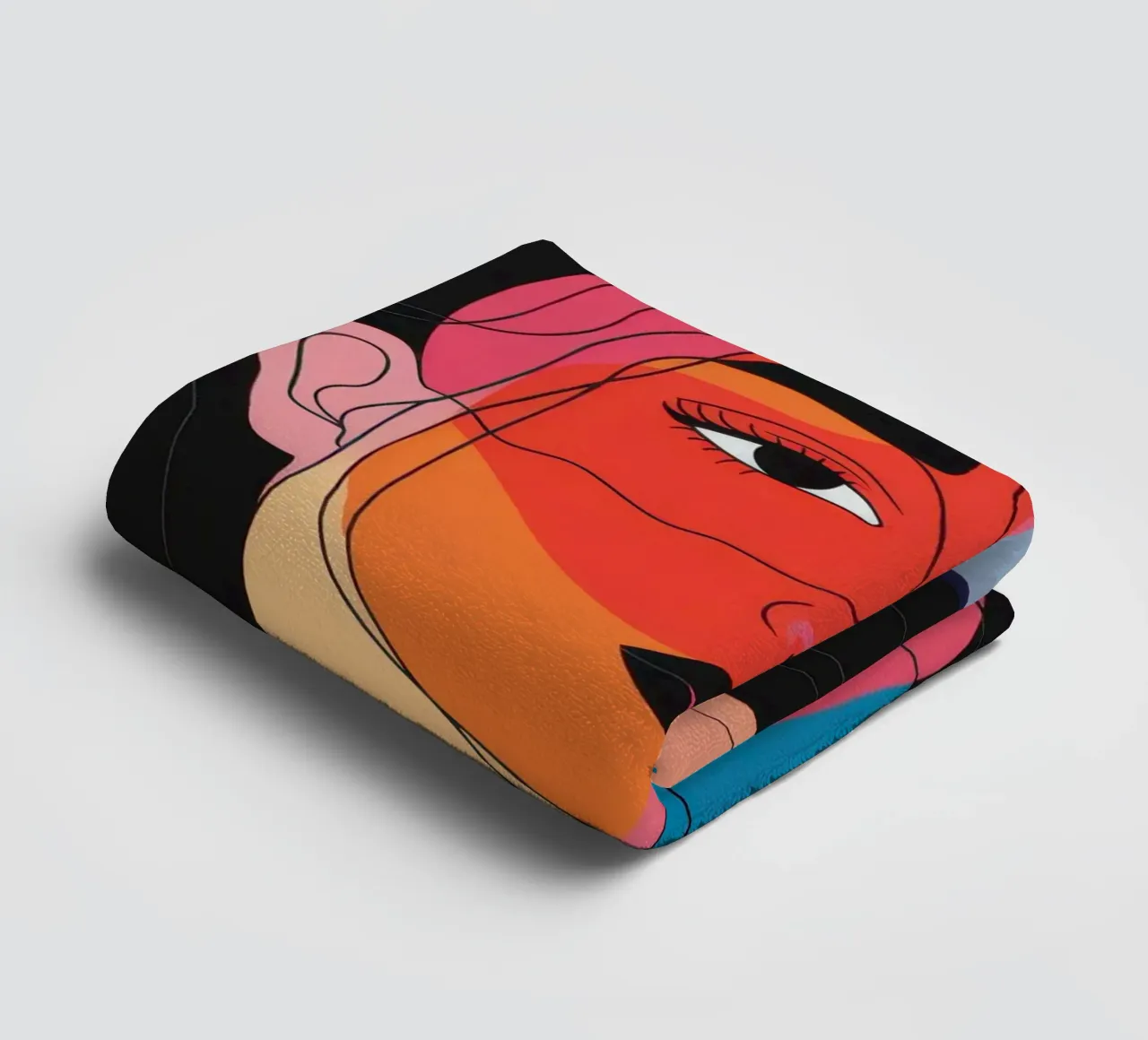 Fragmented Color Portrait towel by Gaia Viesta
