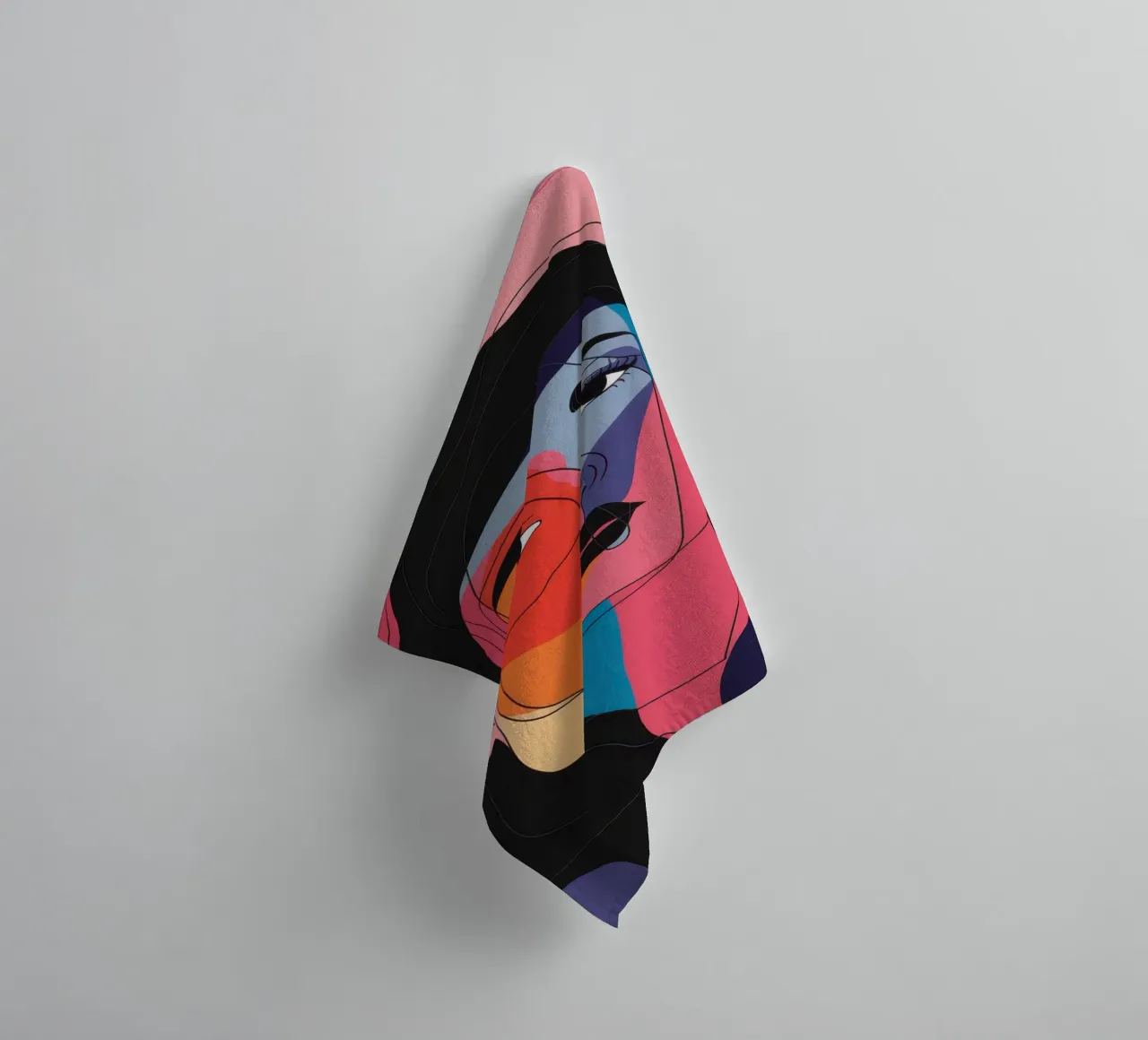 Fragmented Color Portrait towel by Gaia Viesta