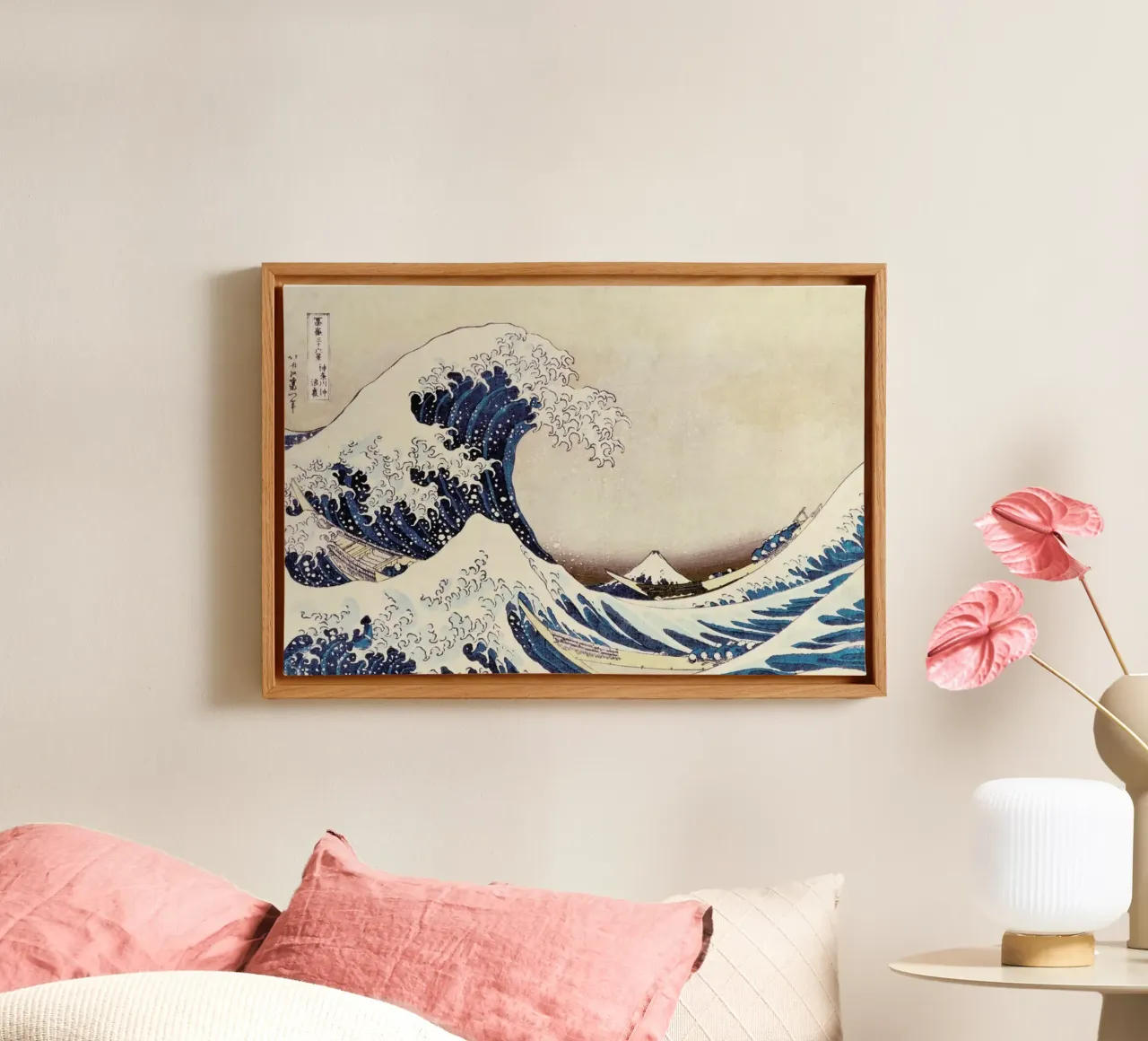 Le grandi onde Hokusai tela con Cornice a cassetta da HKS JAPANESESTORE