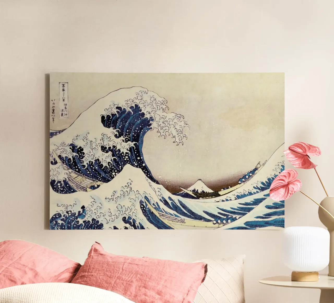 Le grandi onde Hokusai tela con Cornice a cassetta da HKS JAPANESESTORE
