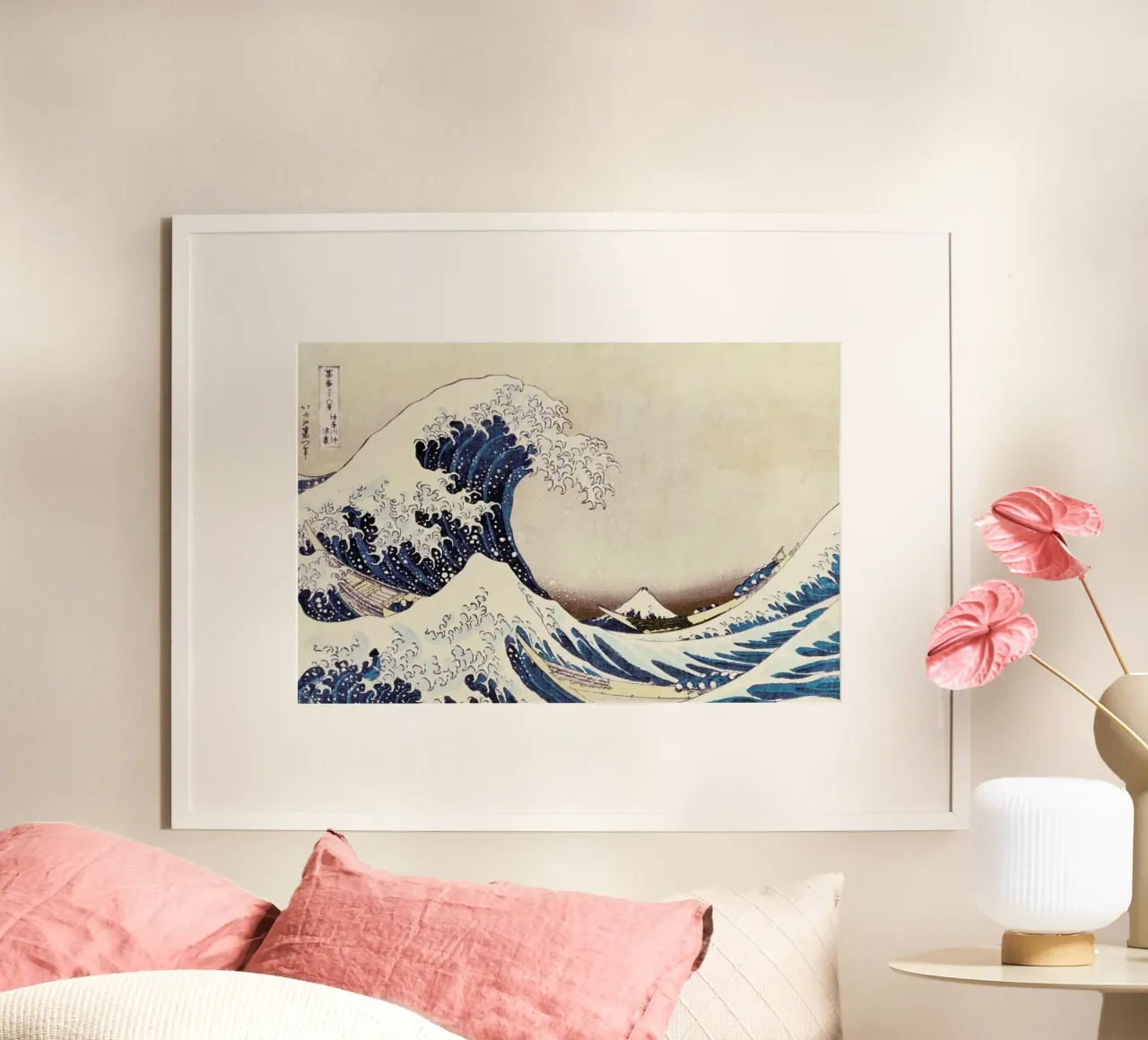 Le grandi onde Hokusai poster con telaio in alluminio da HKS JAPANESESTORE