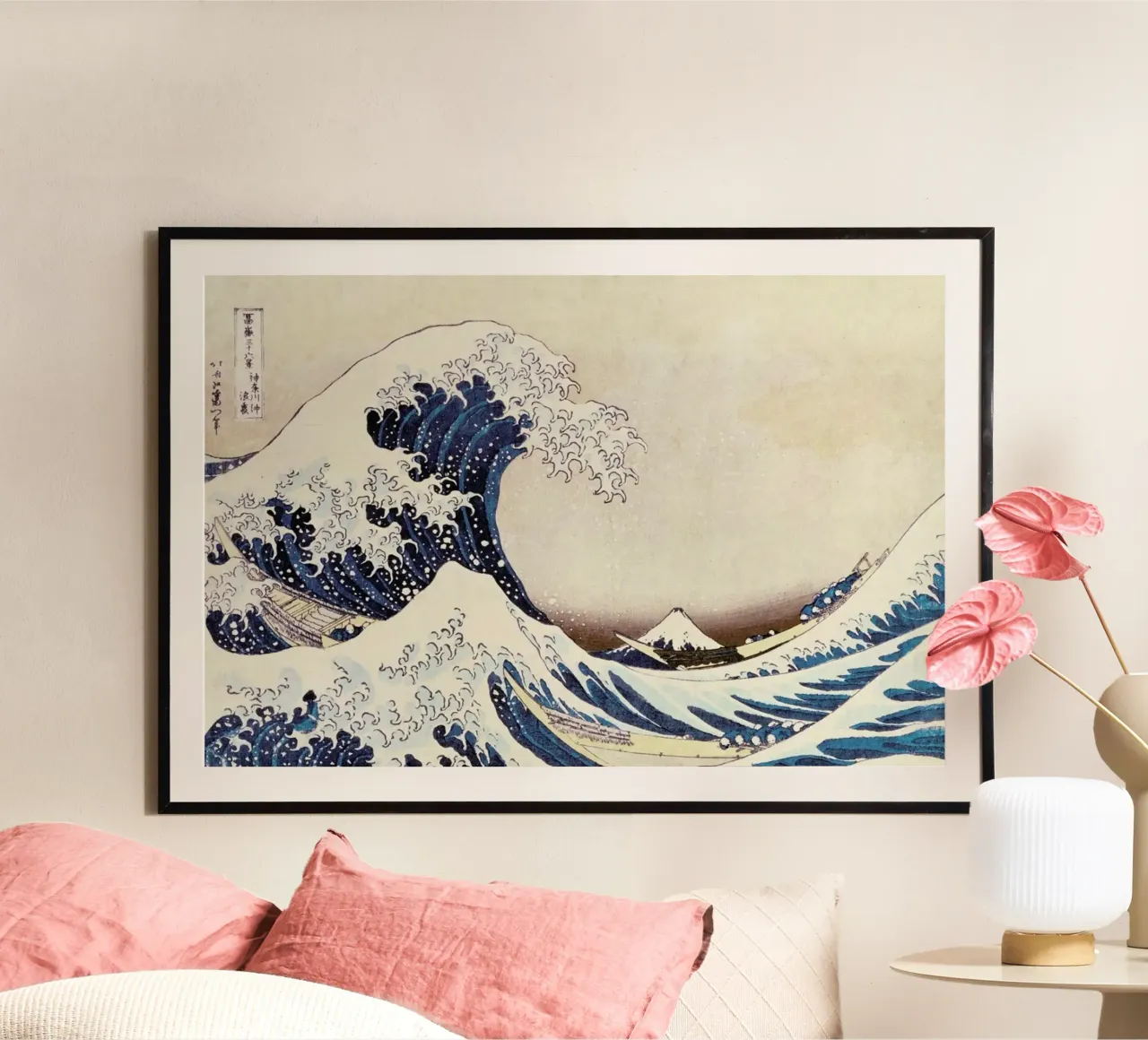 Le grandi onde Hokusai poster con telaio in alluminio da HKS JAPANESESTORE