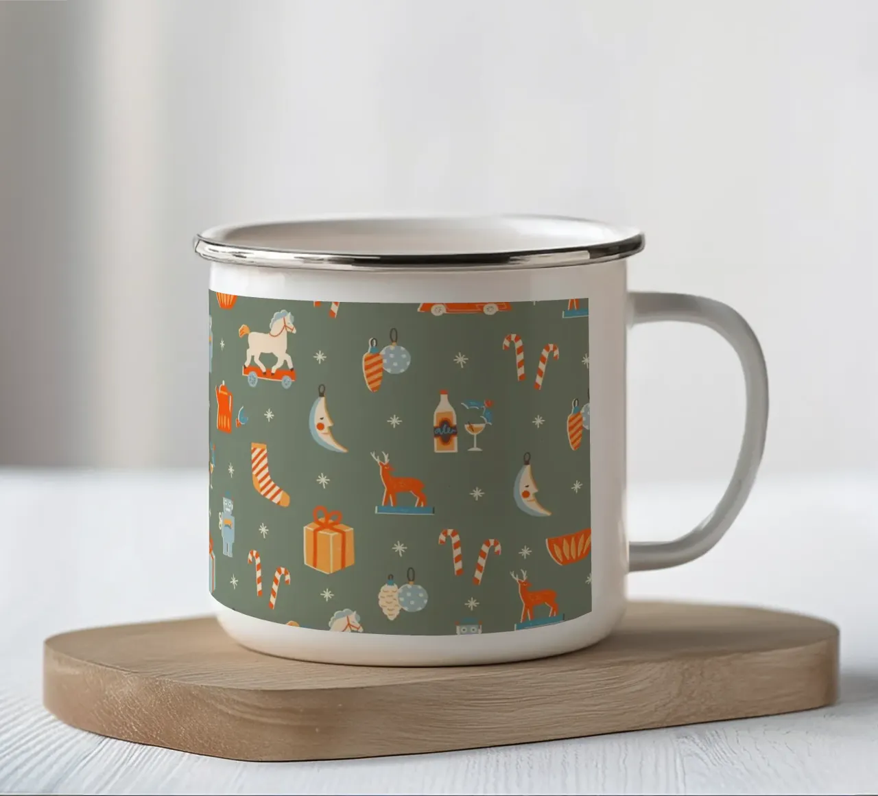 Christmas Pattern No 24 tazza in smalto da treechild