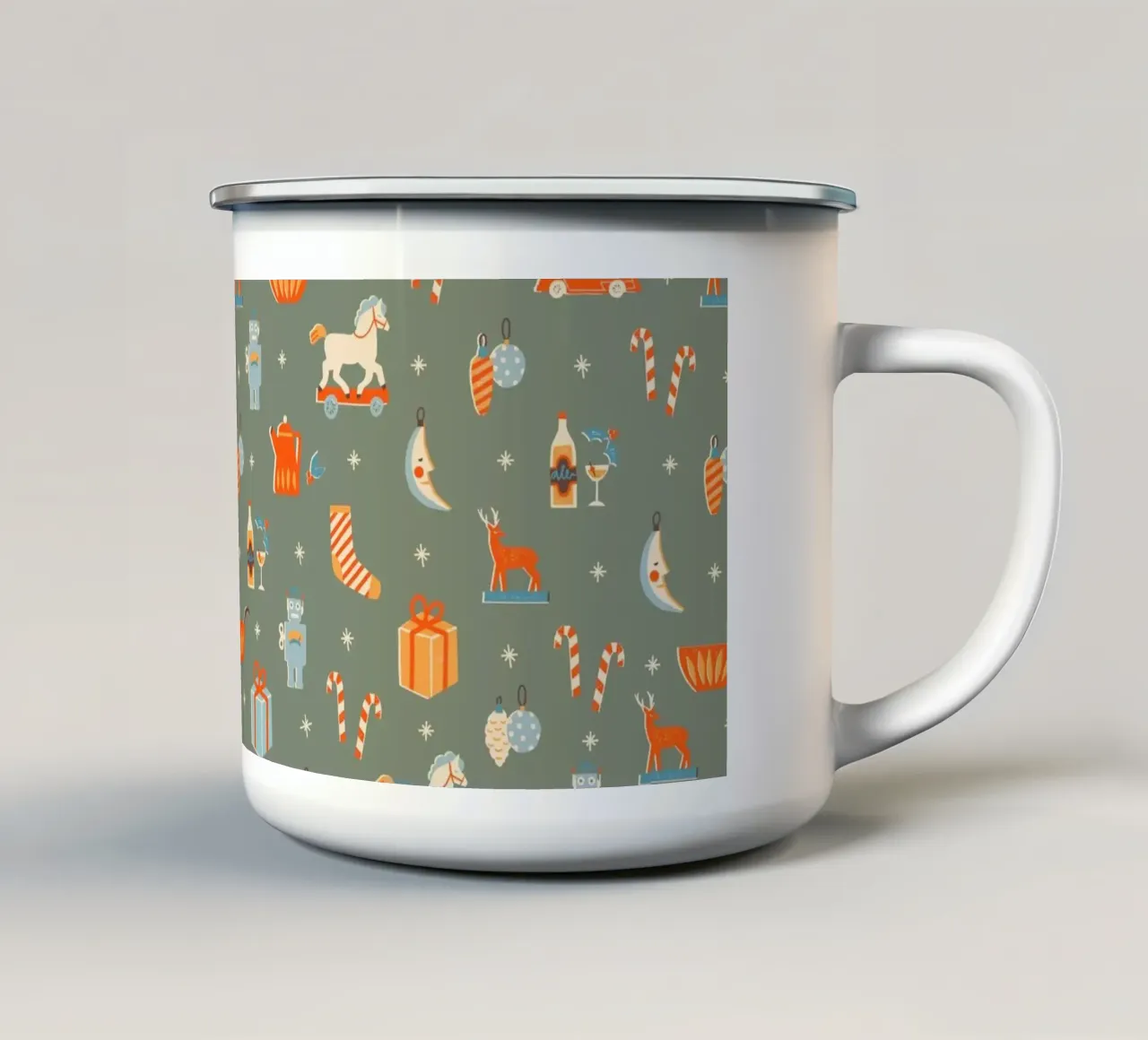 Christmas Pattern No 24 tazza in smalto da treechild
