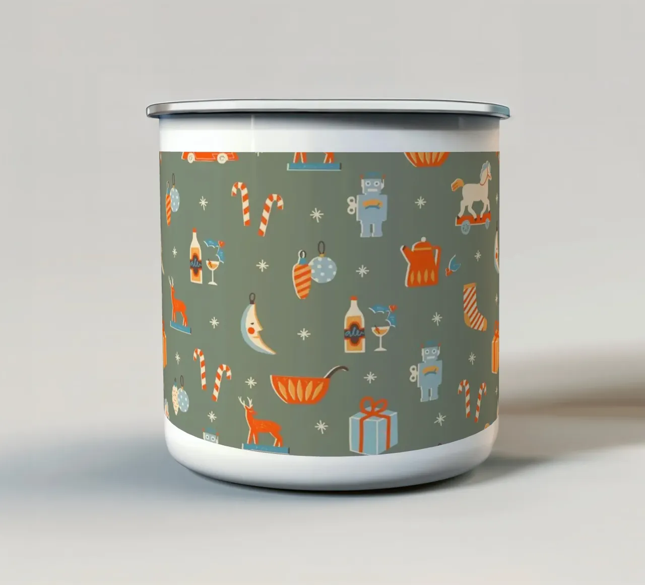 Christmas Pattern No 24 tazza in smalto da treechild