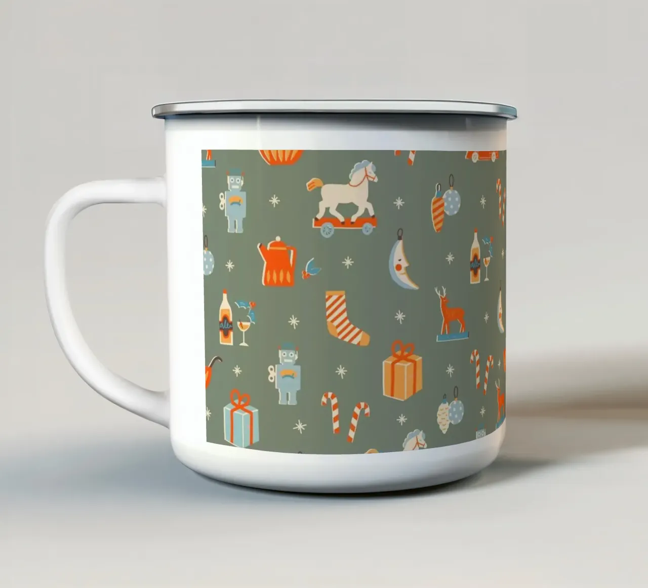 Christmas Pattern No 24 tazza in smalto da treechild