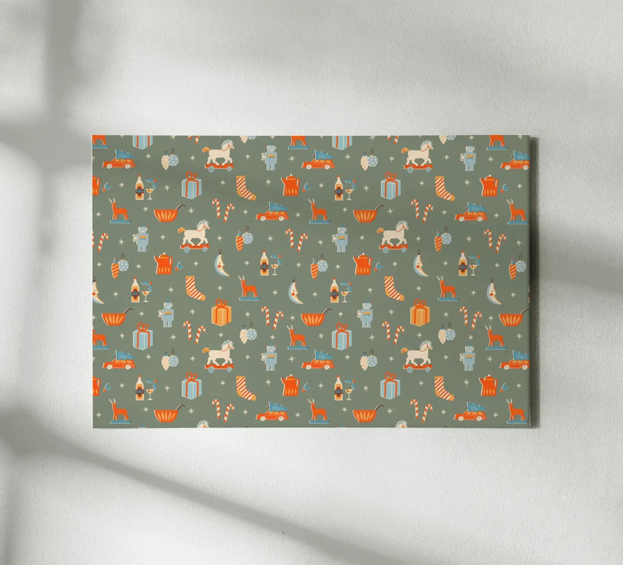Christmas Pattern No 24 tela con Cornice a cassetta da treechild