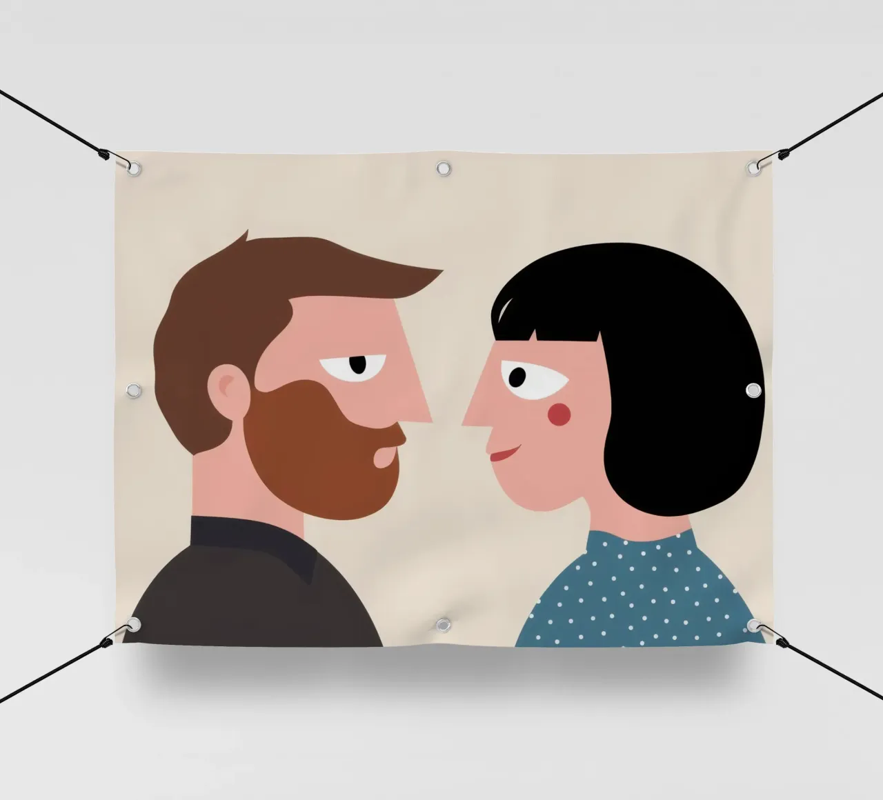 Sguardo intimo e amorevole telo in pvc da Gaia Viesta