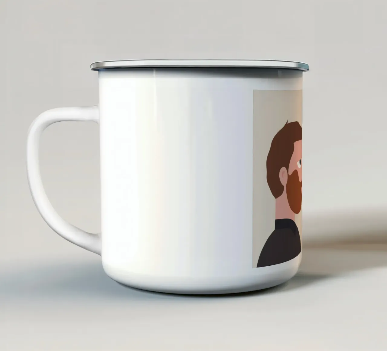 Intimer liebevoller Blick Emaille Tasse von Gaia Viesta