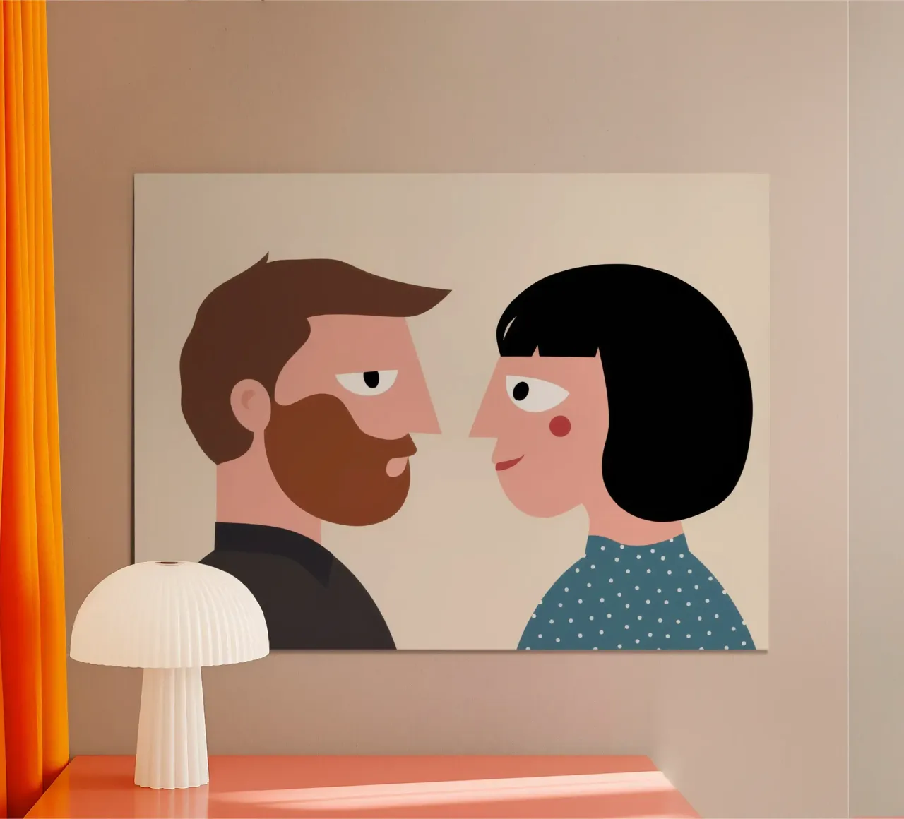 Sguardo intimo e amorevole poster con telaio in legno da Gaia Viesta