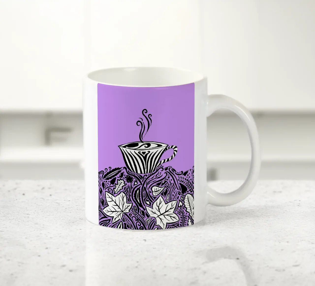 Herbst Gemütlichkeit - Violett tazza in ceramica da PaperLine Art