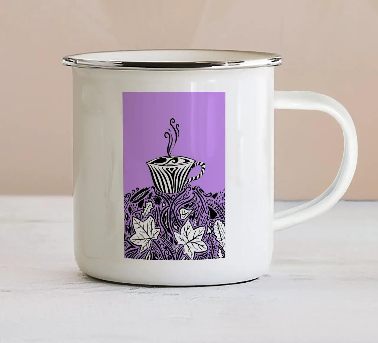 Herbst Gemütlichkeit - Violett tazza in smalto da PaperLine Art