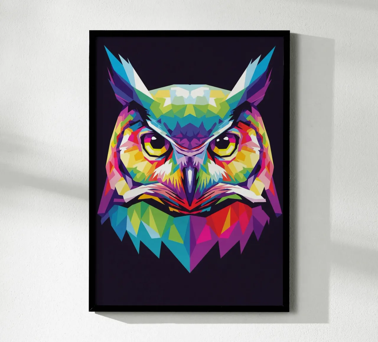 Colorato di gufo (3) poster con telaio in plastica da Wild Life studio