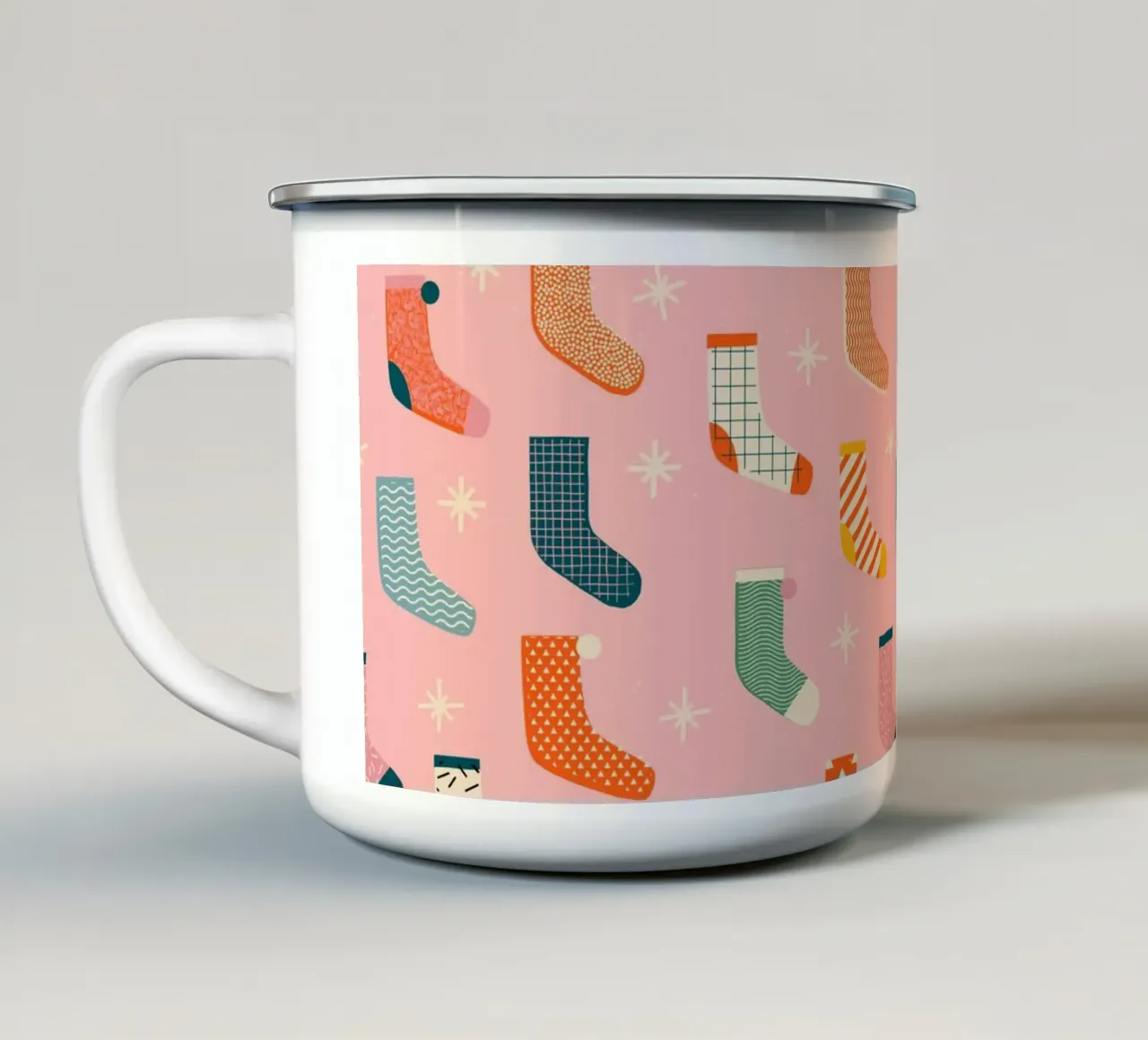 Christmas Pattern No 25 tazza in smalto da treechild
