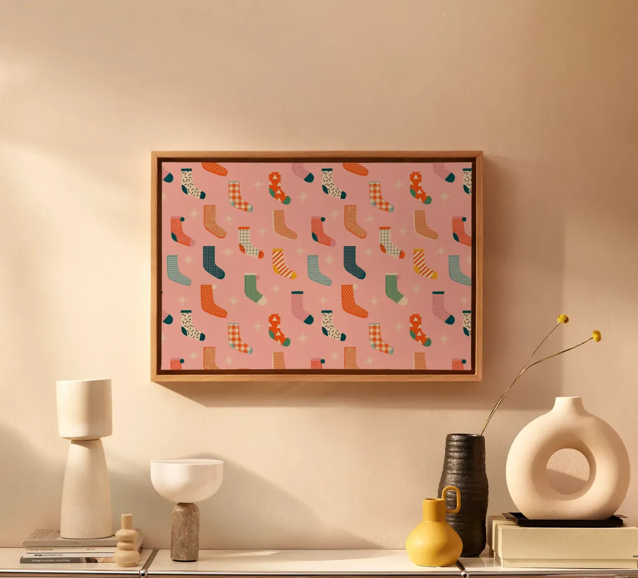 Christmas Pattern No 25 tela con Cornice a cassetta da treechild