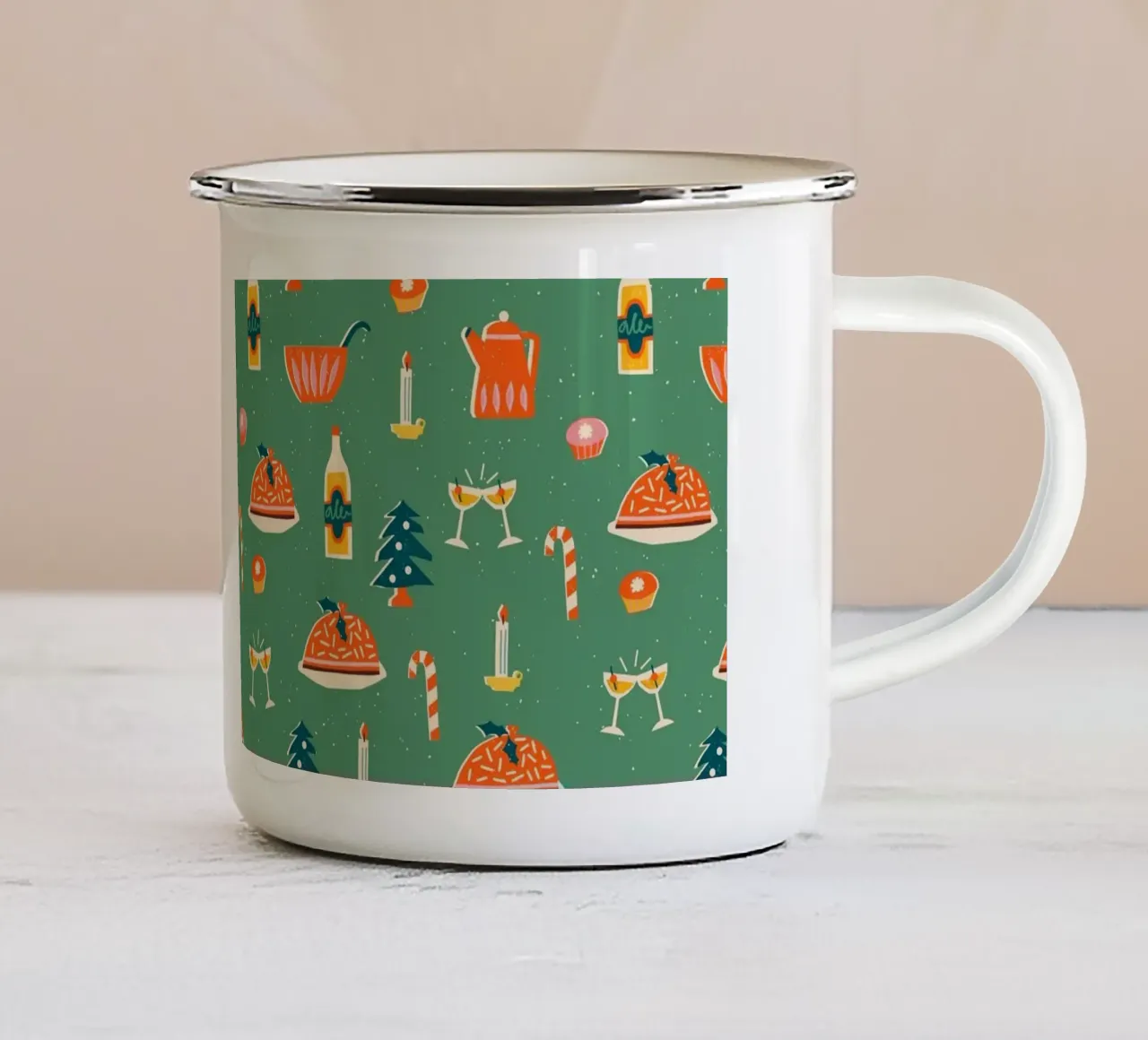 Christmas Pattern No 26 tazza in smalto da treechild