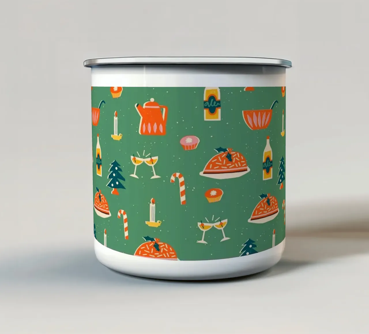 Christmas Pattern No 26 tazza in smalto da treechild