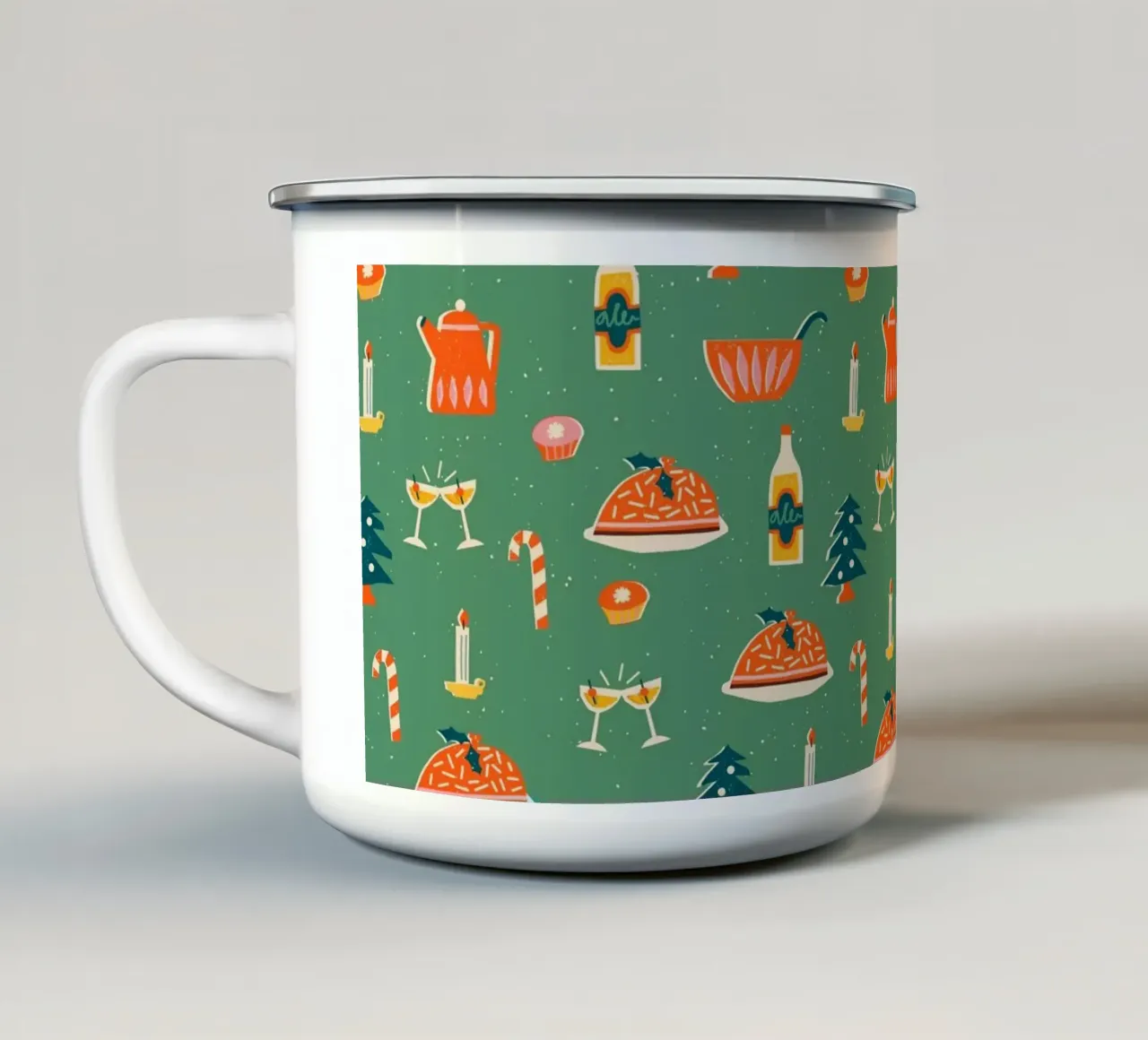 Christmas Pattern No 26 tazza in smalto da treechild