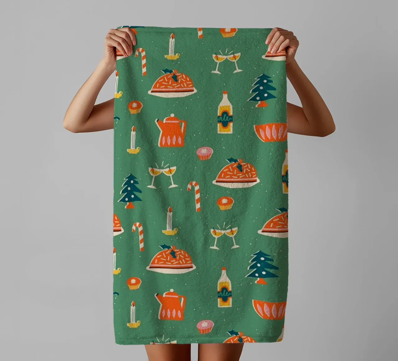 Christmas Pattern No 26 asciugamano da bagno da treechild