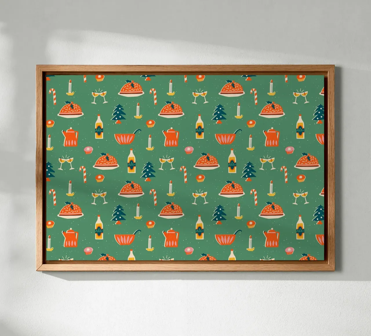 Christmas Pattern No 26 tela con Cornice a cassetta da treechild