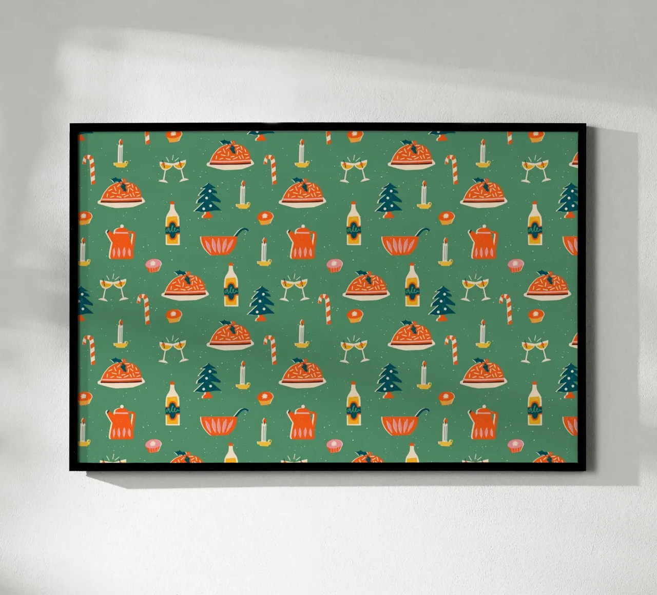 Christmas Pattern No 26 poster con telaio in plastica da treechild