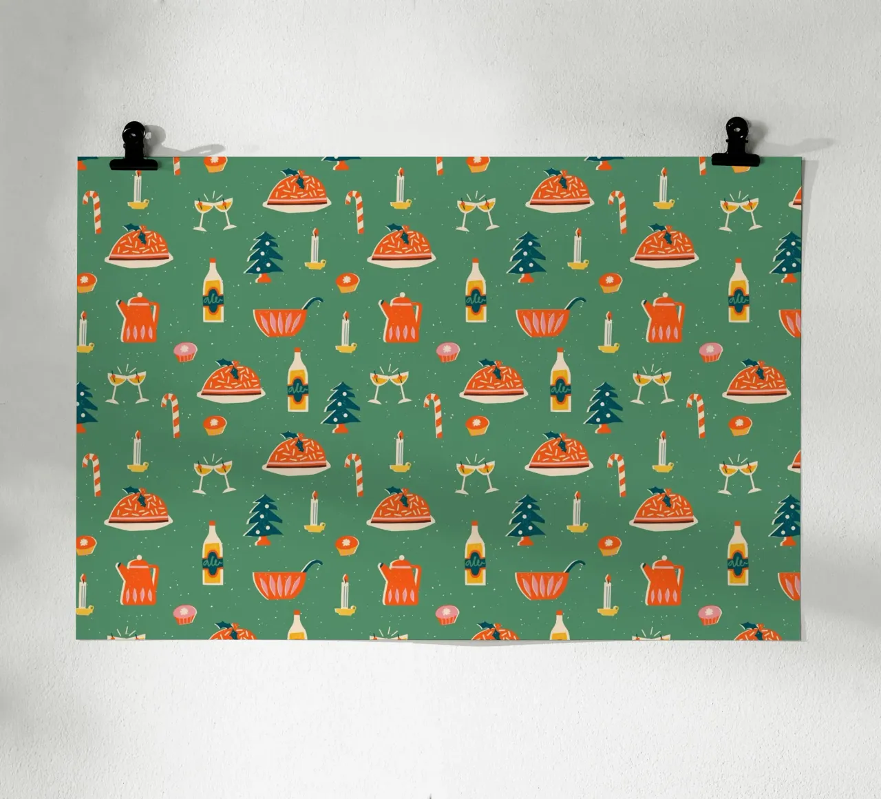 Christmas Pattern No 26 poster con telaio in plastica da treechild