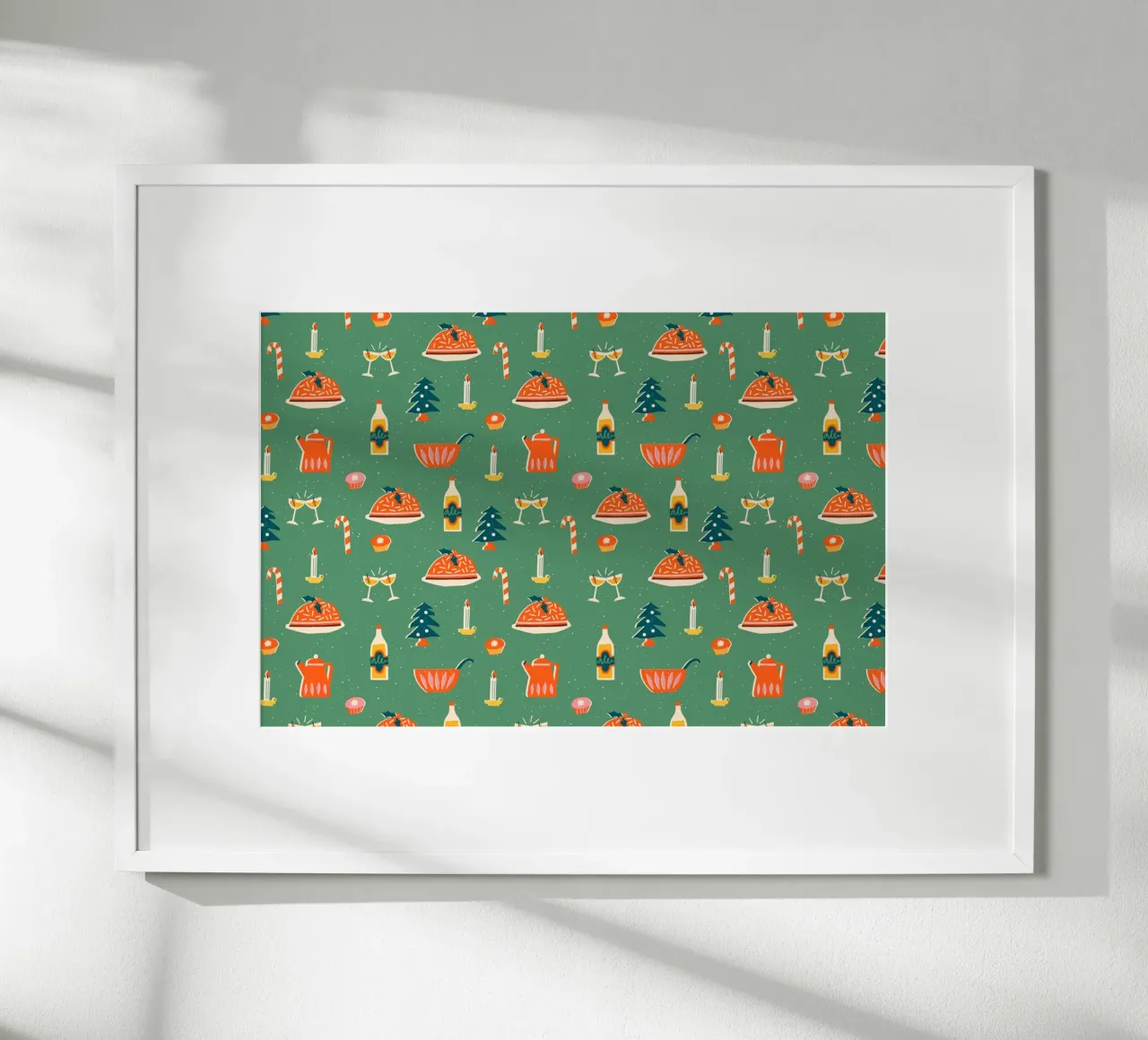 Christmas Pattern No 26 poster con telaio in plastica da treechild