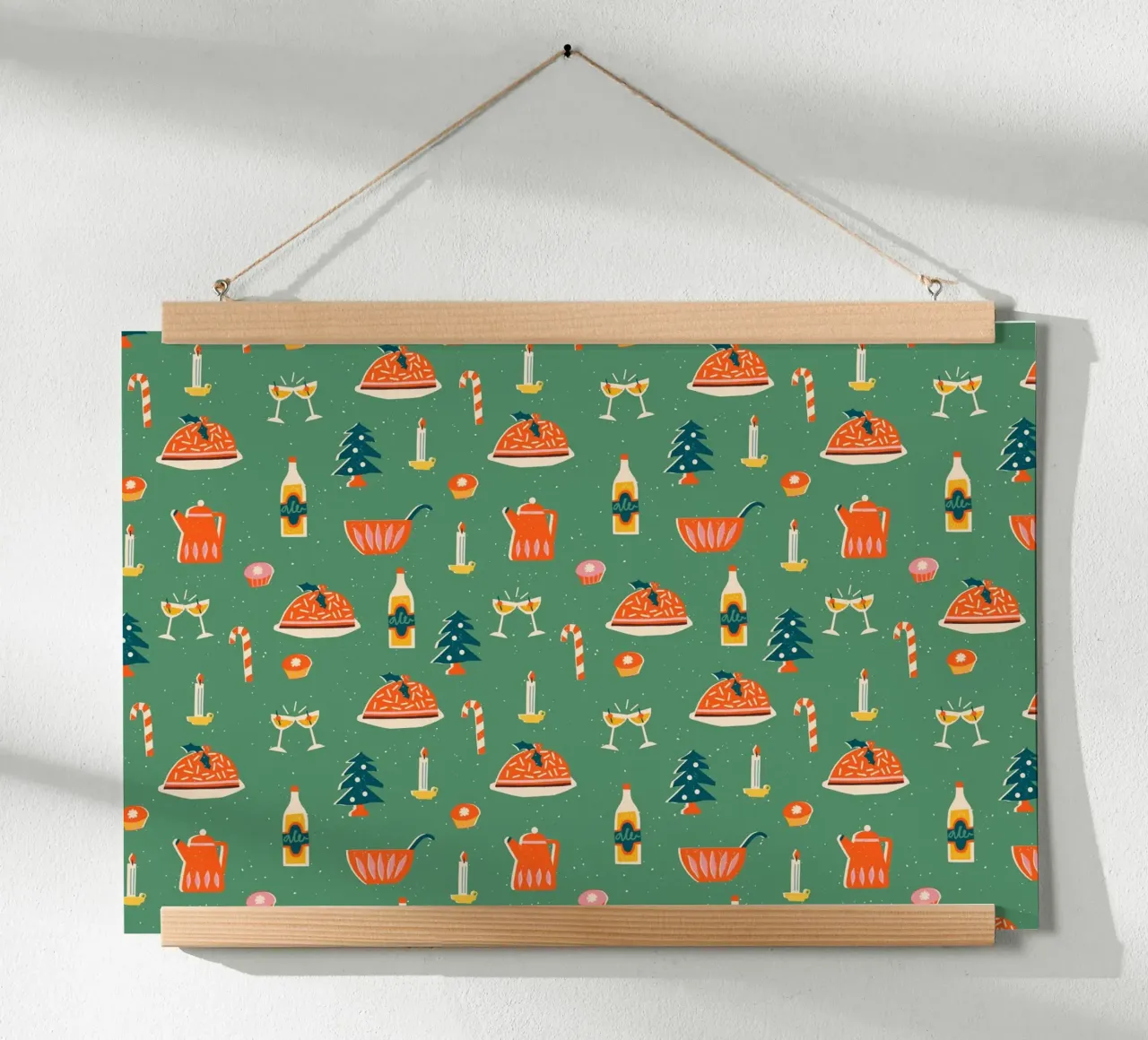 Christmas Pattern No 26 poster con telaio in plastica da treechild
