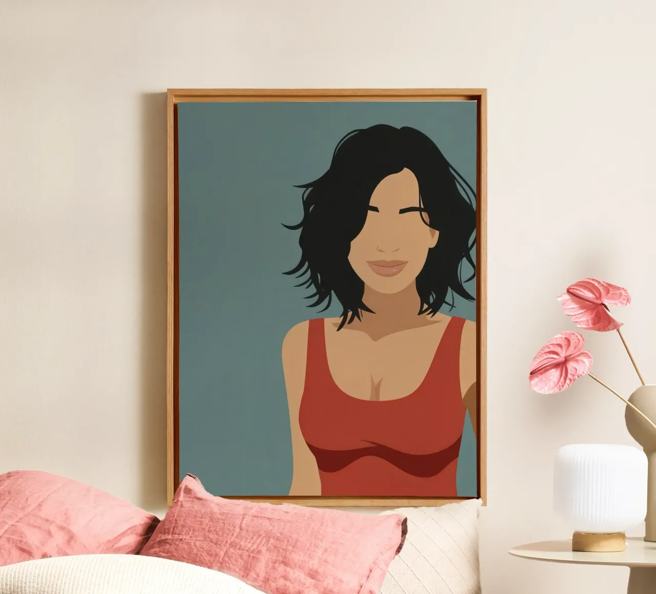 Serene Summer Portrait canvas with Floater frame by Selene Shade