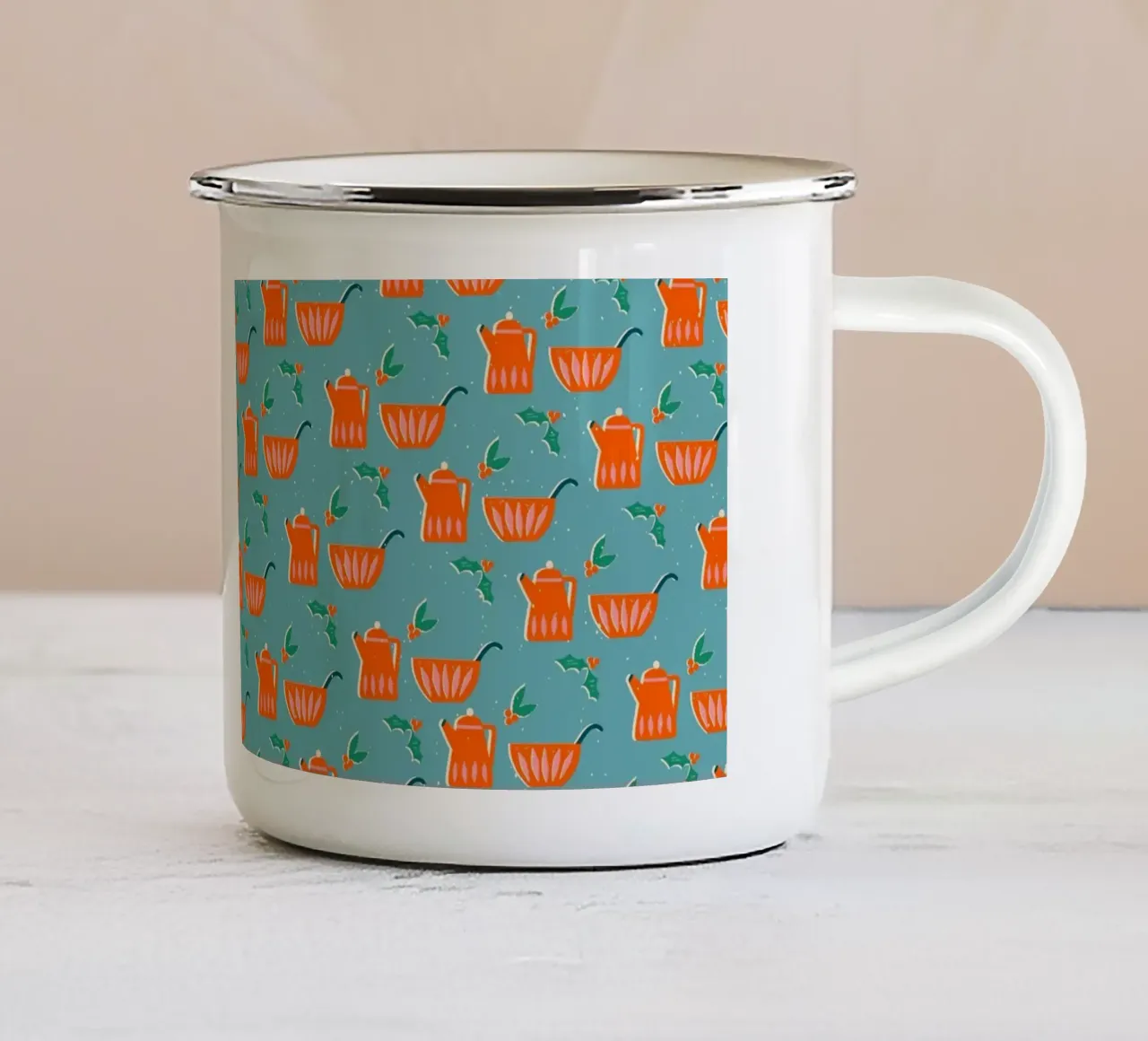 Christmas Pattern No 27 tazza in smalto da treechild
