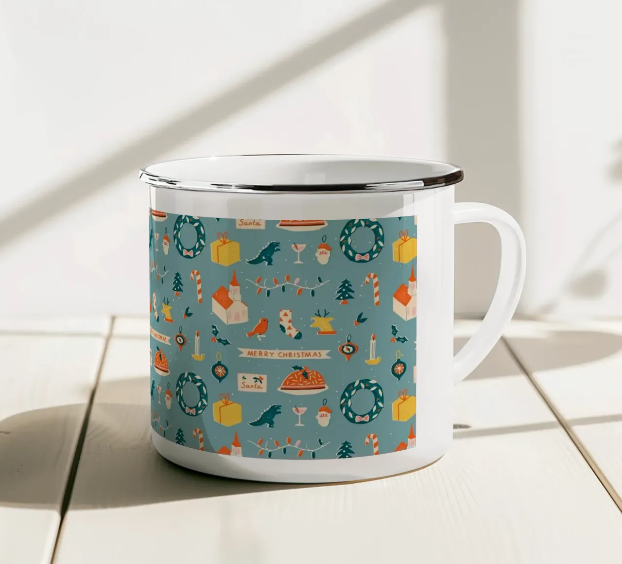 Christmas Pattern No 28 tazza in smalto da treechild