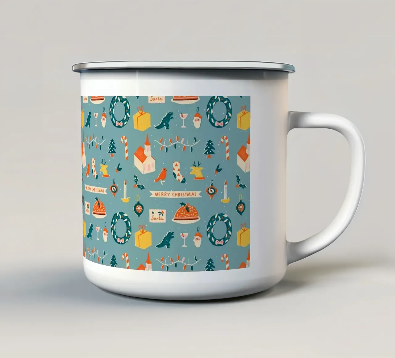 Christmas Pattern No 28 tazza in smalto da treechild