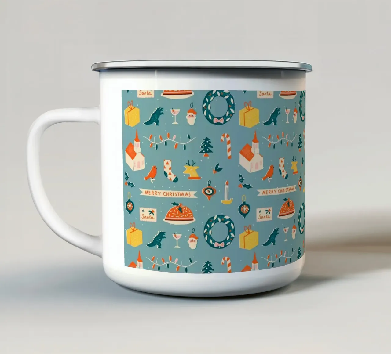 Christmas Pattern No 28 tazza in smalto da treechild