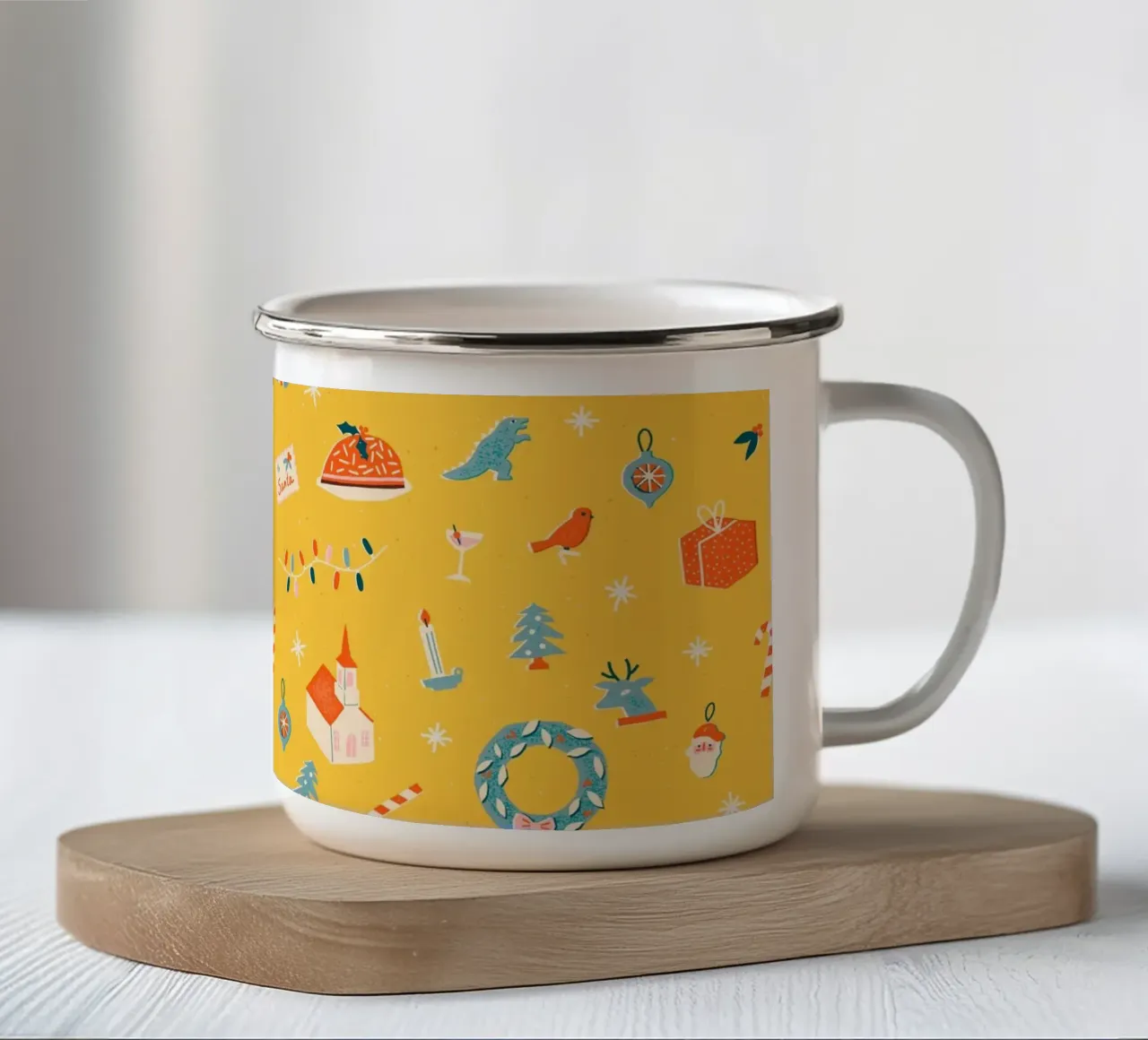 Christmas Pattern No 29 tazza in smalto da treechild