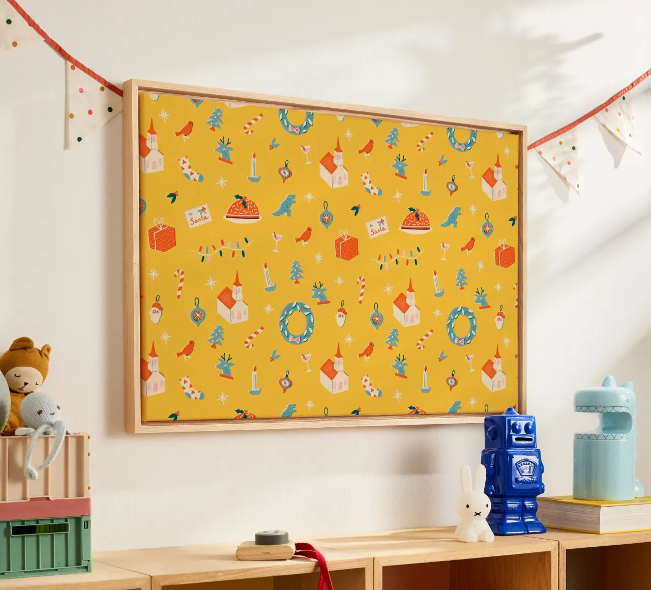 Christmas Pattern No 29 tela con Cornice a cassetta da treechild