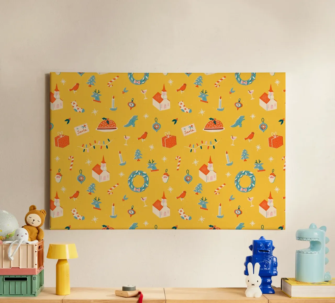 Christmas Pattern No 29 tela con Cornice a cassetta da treechild