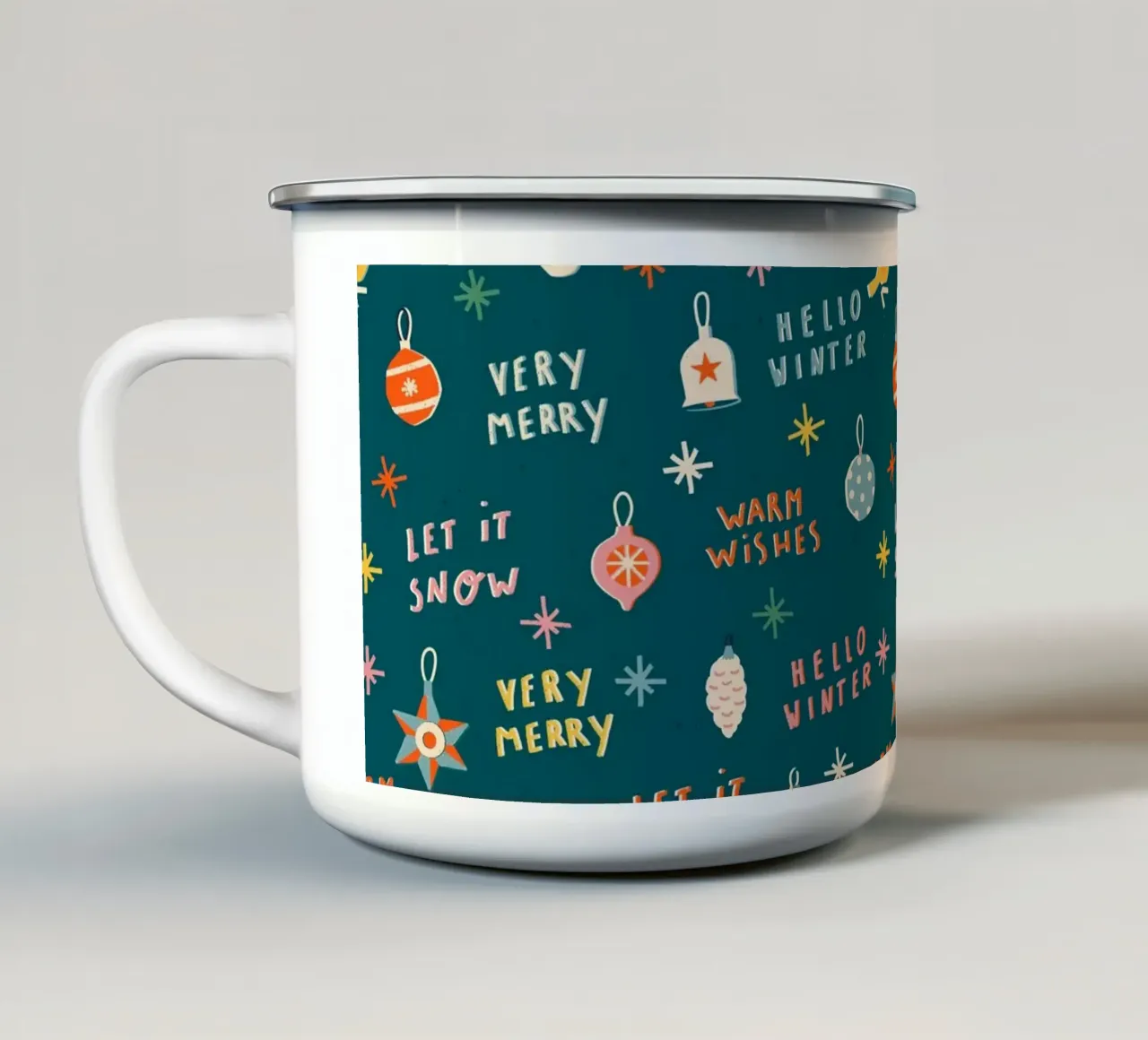 Christmas Pattern No 30 tazza in smalto da treechild