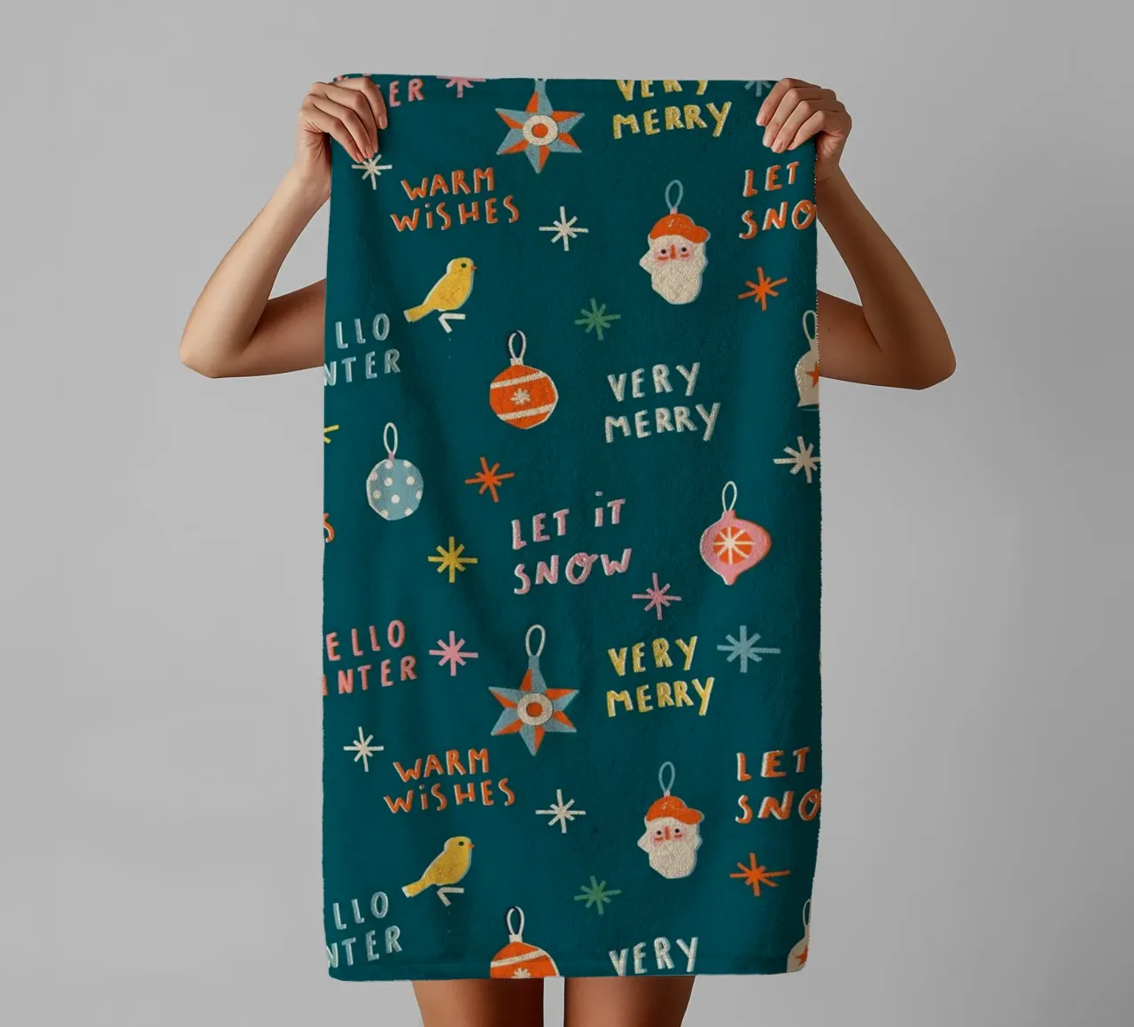 Christmas Pattern No 30 asciugamano da bagno da treechild