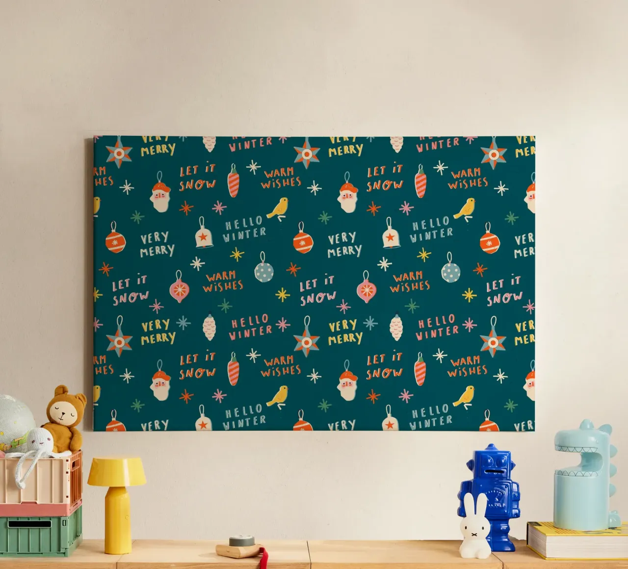 Christmas Pattern No 30 tela con Cornice a cassetta da treechild