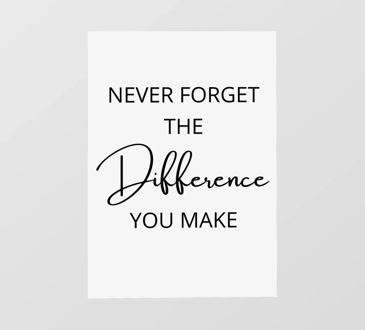 Never Forget The Difference You Make telo in pvc da ramosashop