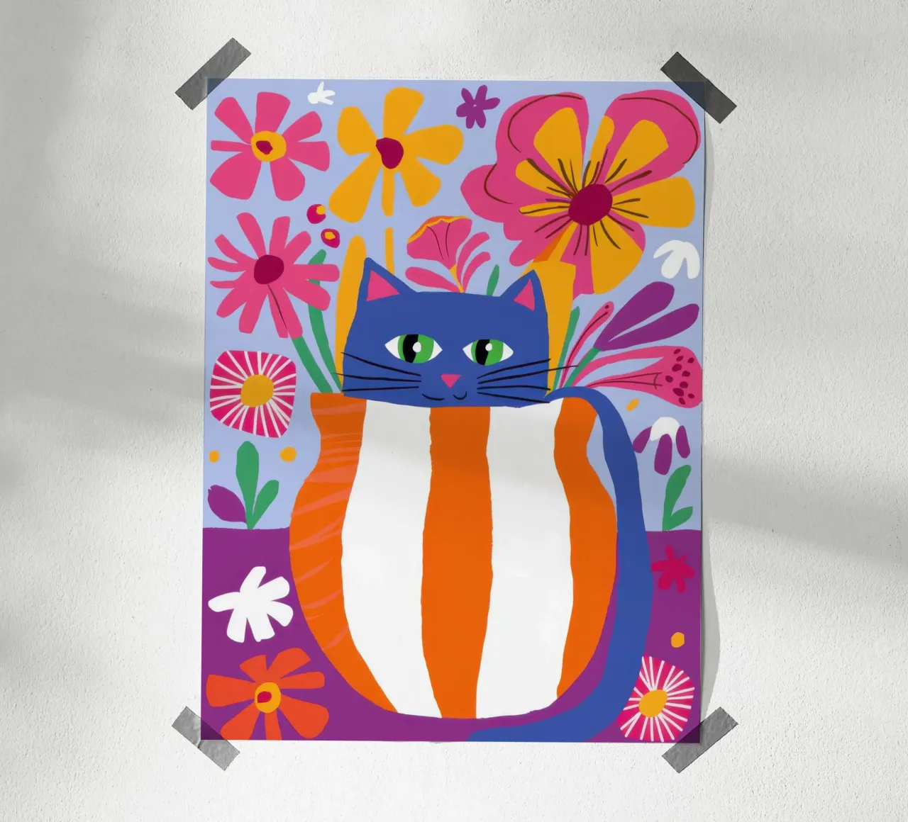 Ritratto di gatto patriottico poster da Mark Solaria