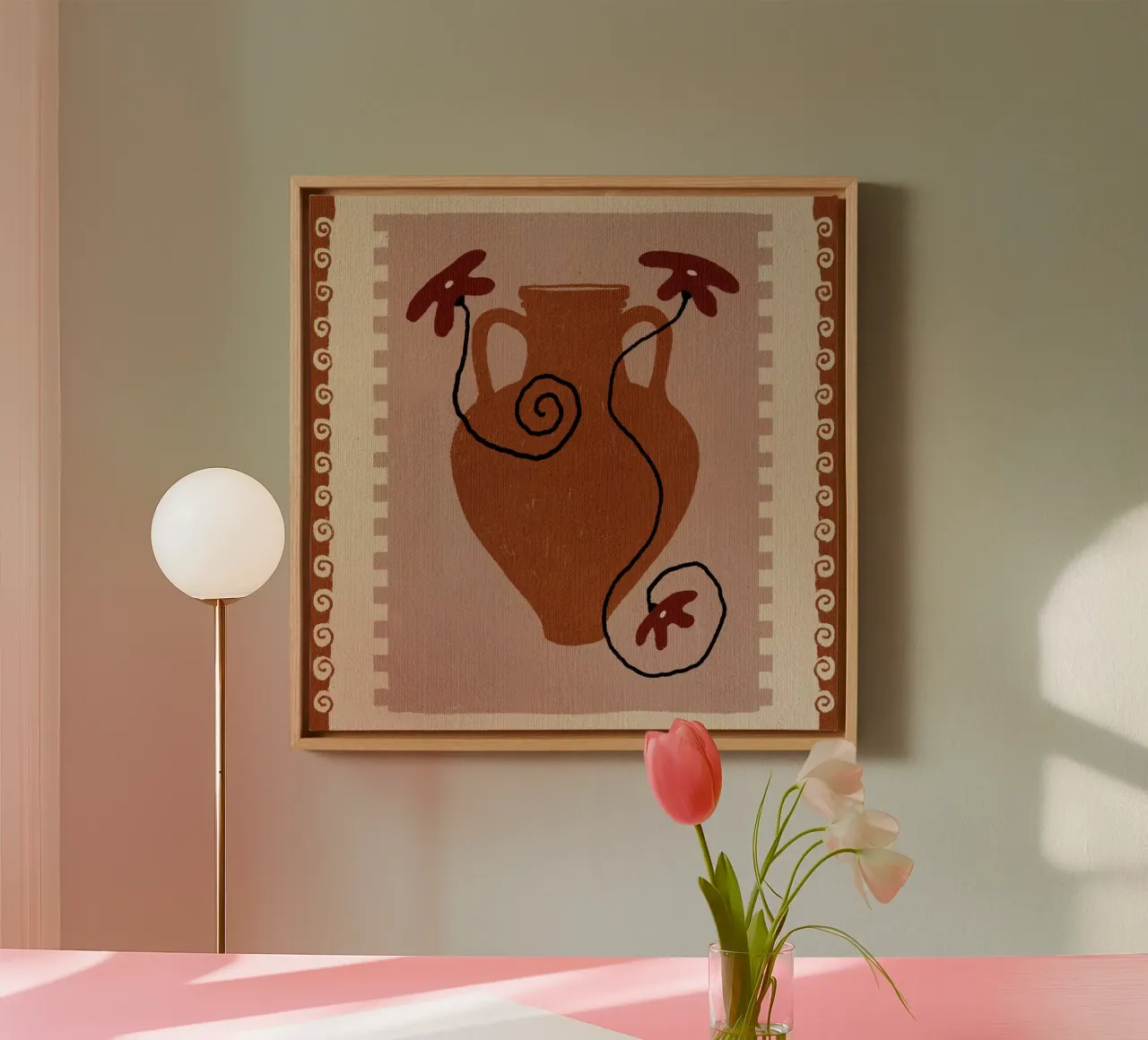Out-of-Vase Blooms 9 tela con Cornice a cassetta da Shatha Al Dafai