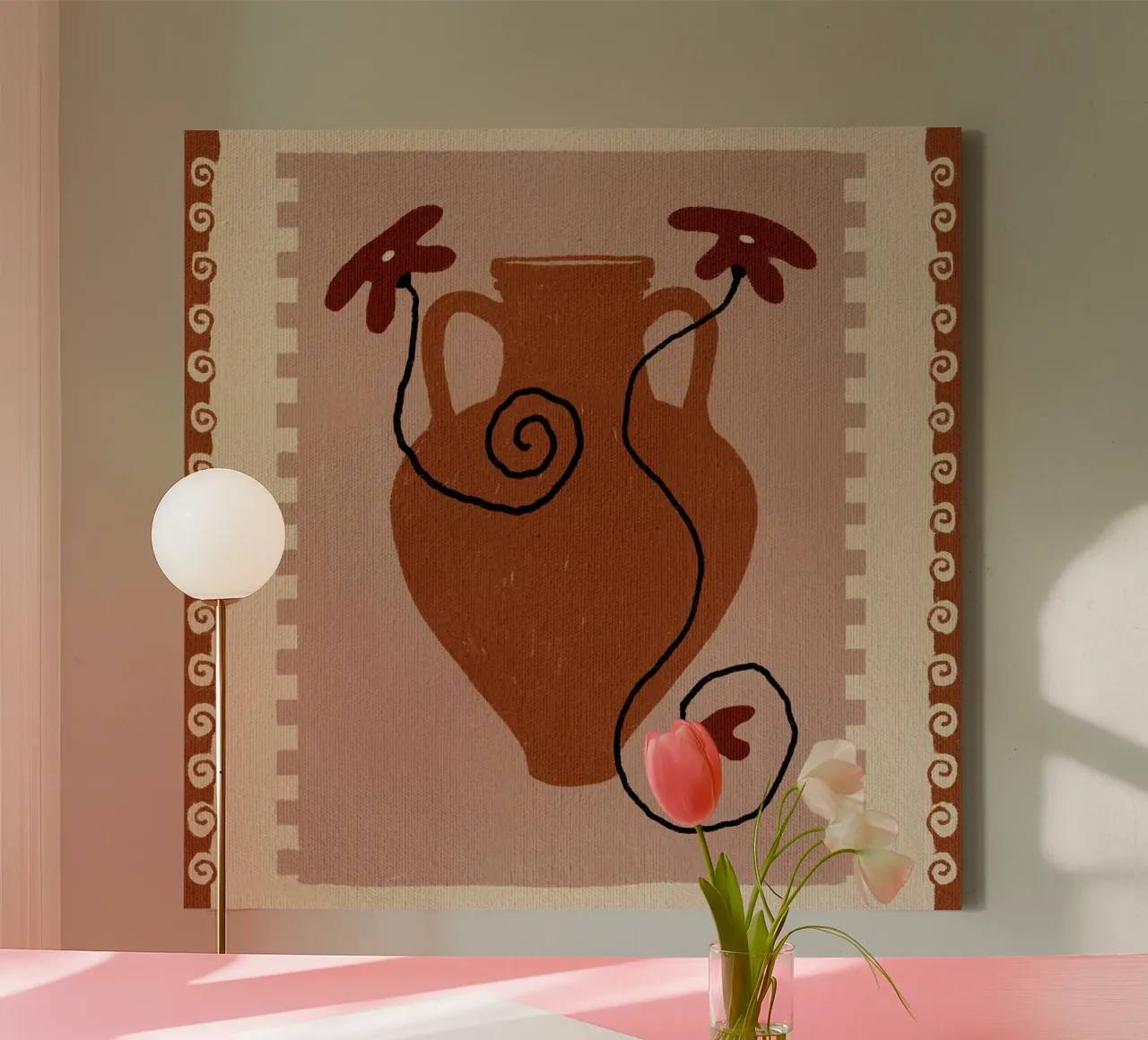 Out-of-Vase Blooms 9 tela con Cornice a cassetta da Shatha Al Dafai