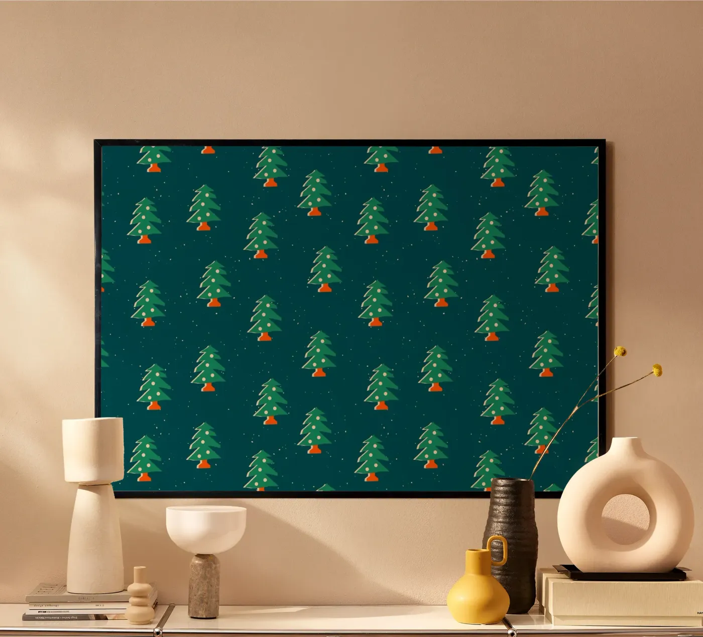 Christmas Pattern No 31 poster van treechild