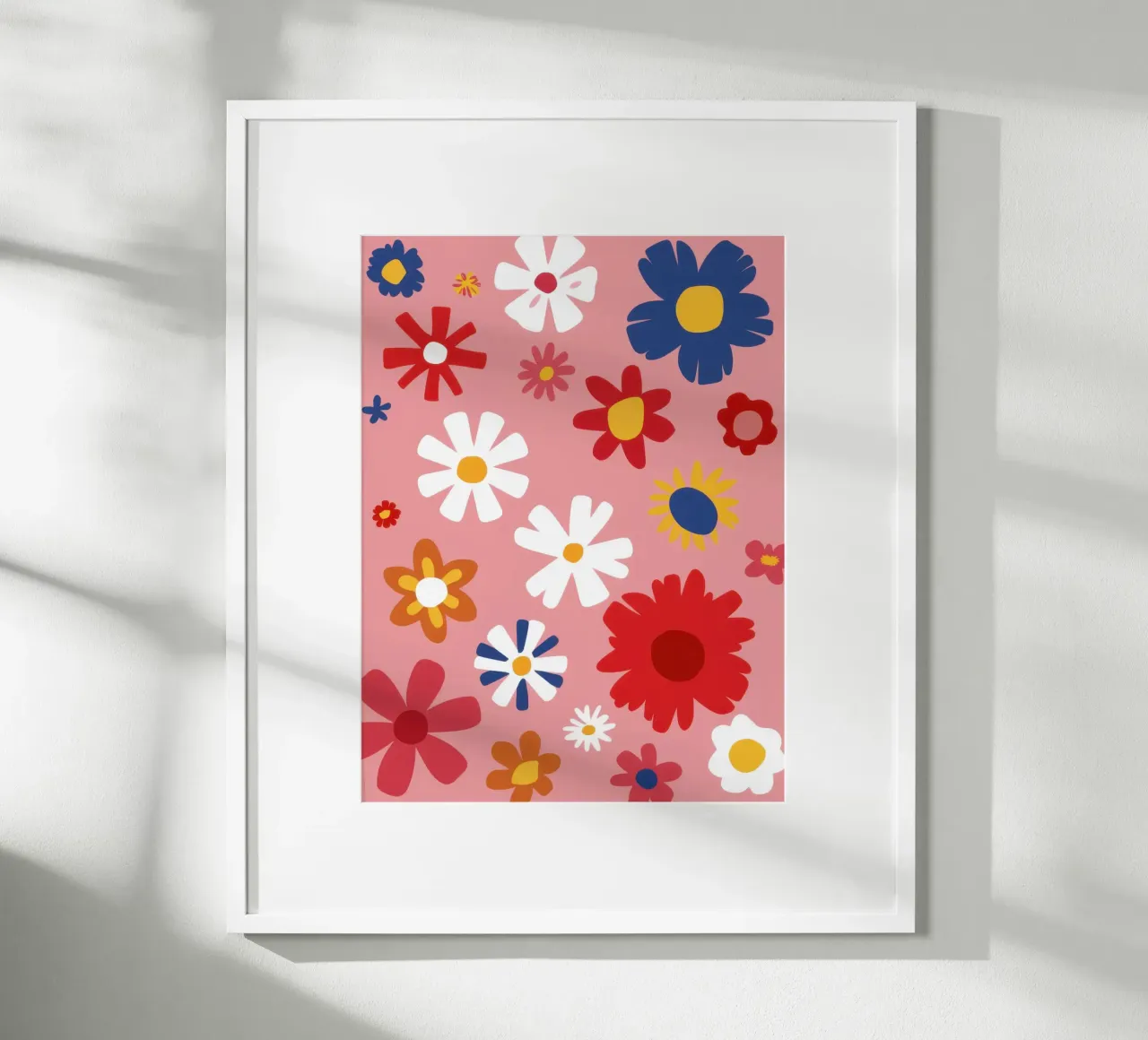 Esplosione floreale retrò poster con telaio in legno da Selene Shade