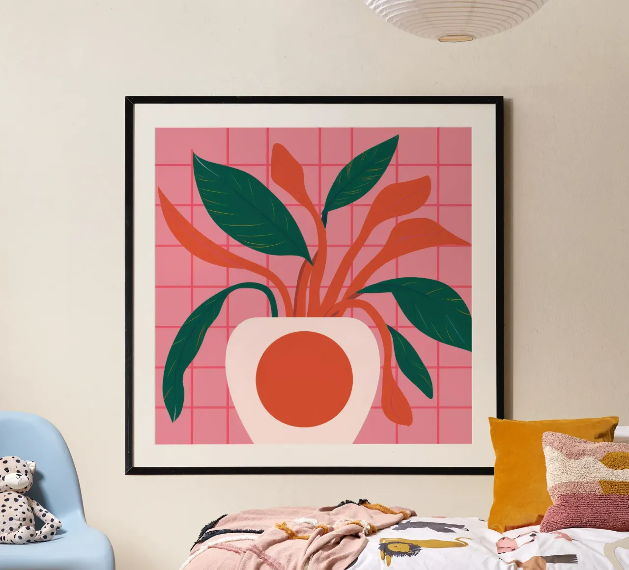 Semplicità della pianta rosa poster da Luna Aura