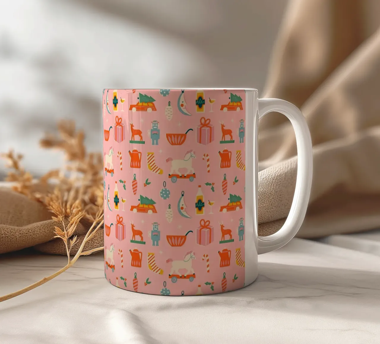 Christmas Pattern No 32 tazza in ceramica da treechild