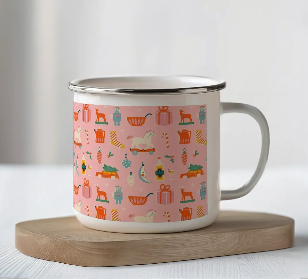 Christmas Pattern No 32 tazza in smalto da treechild