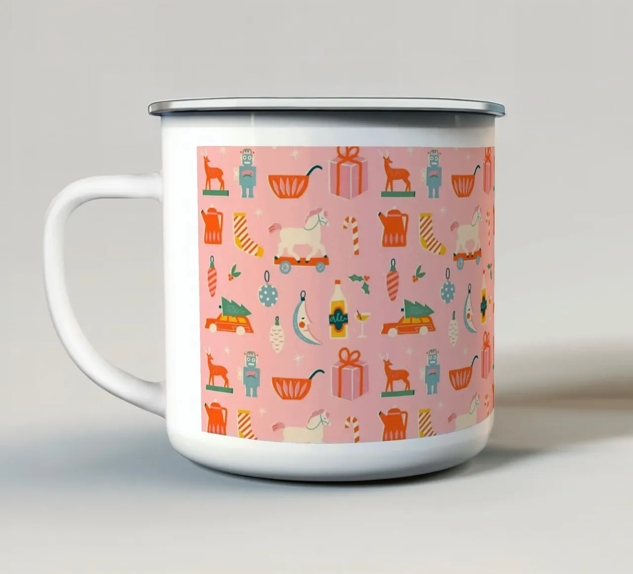 Christmas Pattern No 32 tazza in smalto da treechild
