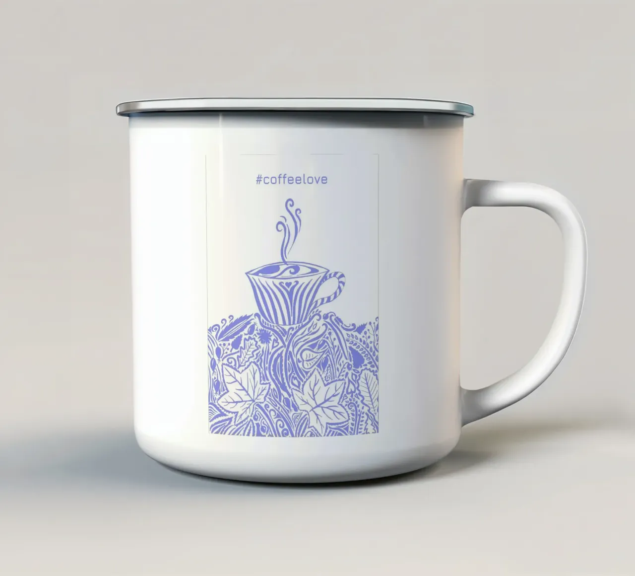 #coffeelove - Hellblau tazza in smalto da PaperLine Art